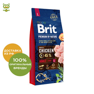 Food Brit Premium by Nature Adult L adult dogs large rocks, Chicken, 15 kg.